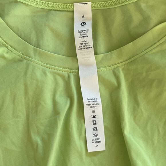 Lululemon High Neck Split Hem Run Tank Neo Mint sz 6 - Picture 3 of 3